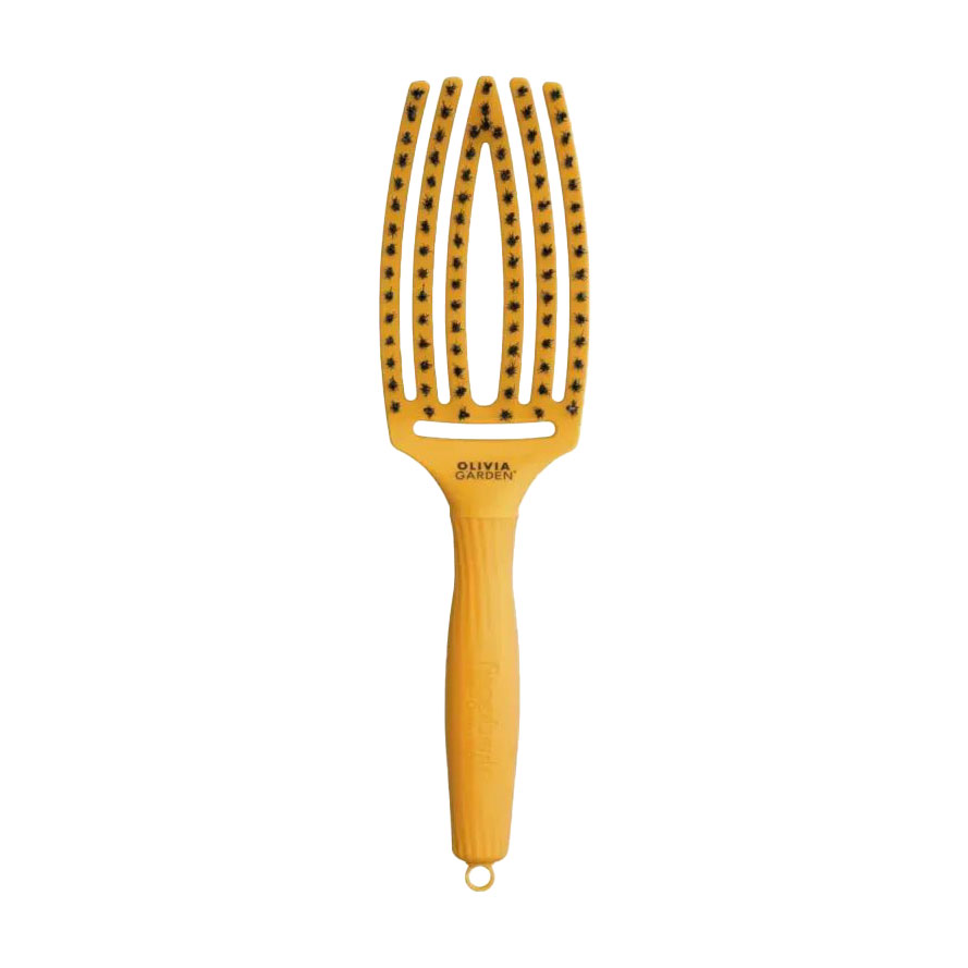 Щітка для волосся Olivia Garden Fingerbrush Care Iconic Boar &amp; Nylon, Yellow Sunshine, 1 шт